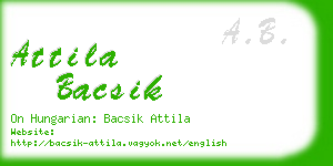 attila bacsik business card